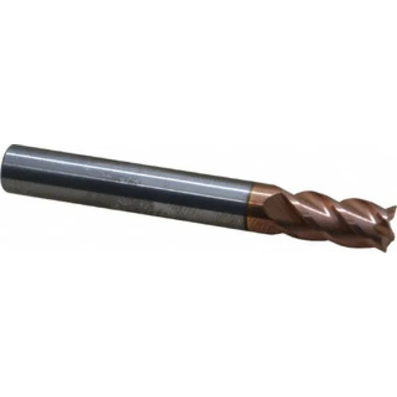 PROMAX Tools 1/4, 3/8 LOC, 1/4 Shank Diam, 2 OAL, 4 Flute, Solid Carbide Square End Mill Single End, TiCN Finish, Spi...